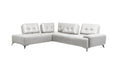 White Leather L Shaped Two Piece Seating Component