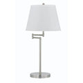 28" Nickel Metal Table Lamp With Off White Empire Shade