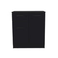 37" Black Wood Accent Cabinet With Two Doors And One Drawer