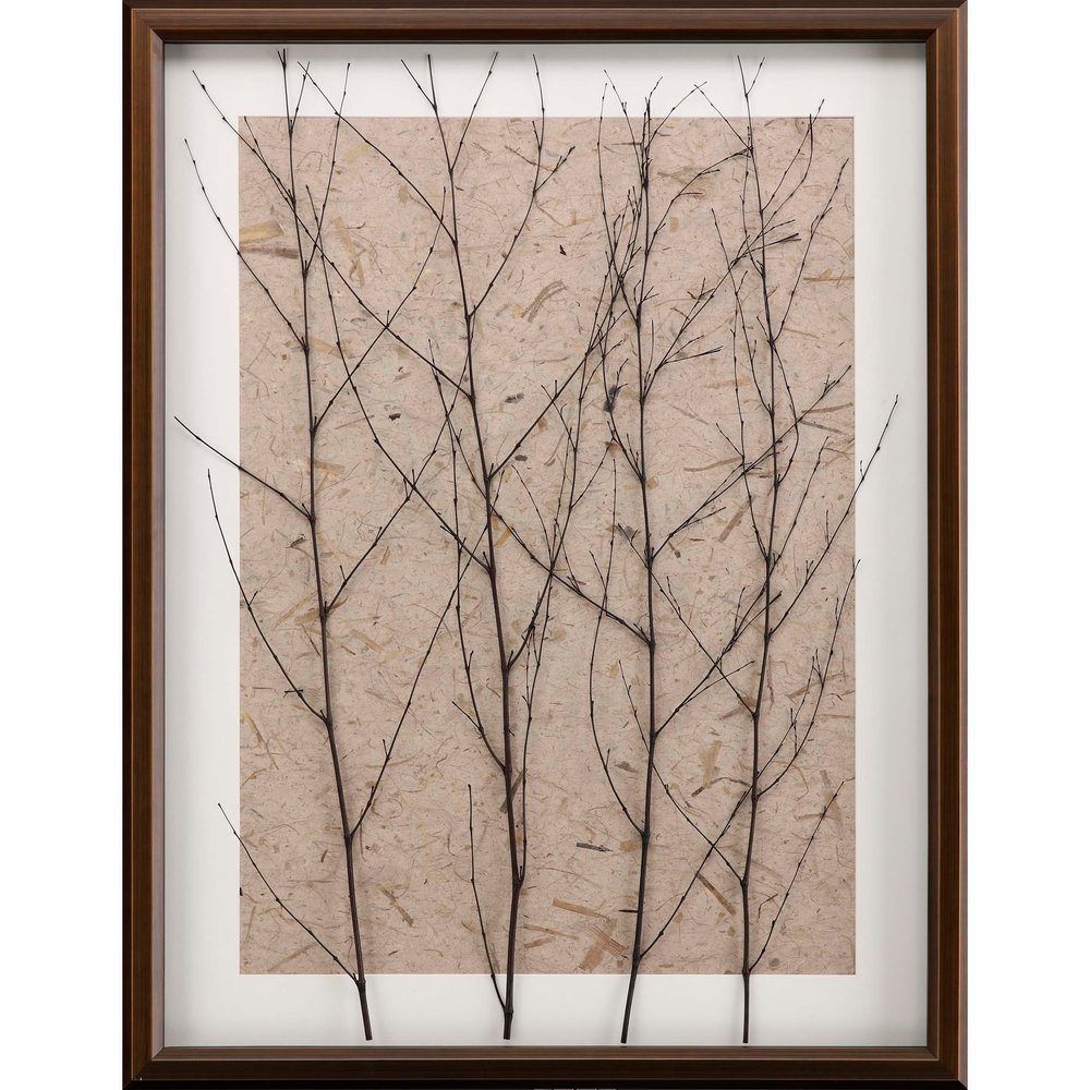 Whispering Forest Gold Framed Print Wall Art