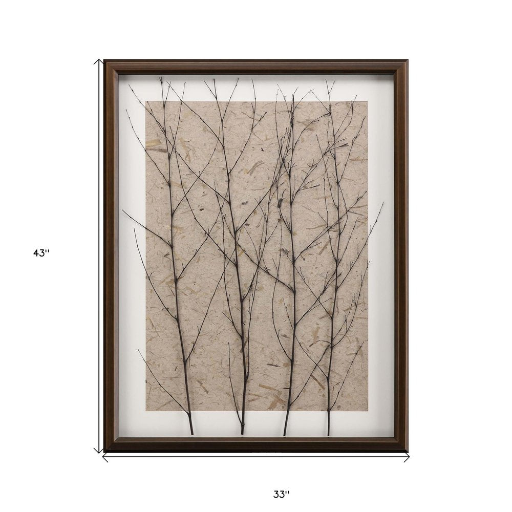 Whispering Forest Gold Framed Print Wall Art