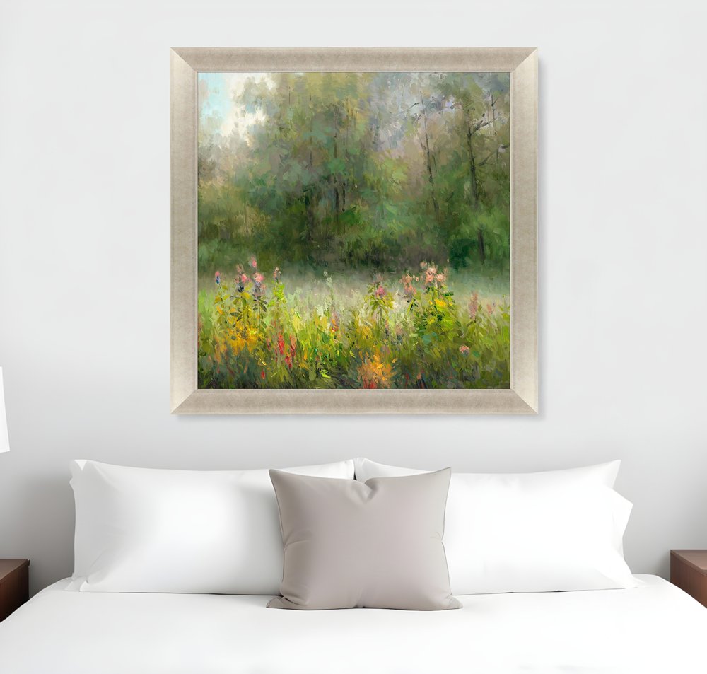 Wildflowers and Woods Gold Framed Print Wall Art