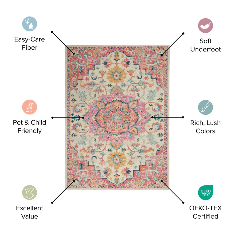 10' Blue and Ivory Oriental Power Loom Distressed Runner Rug