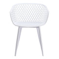 Set of Two White Heavy Duty Plastic Dining Arm Chairs