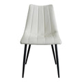 Set of Two White and Black Faux Leather Dining Side Chairs