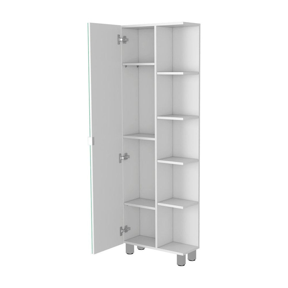 62" White Wood Accent Cabinet With Single Door