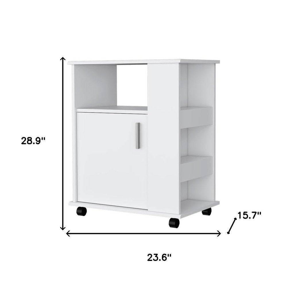 29" White Wood Accent Cabinet With Single Door
