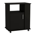 29" Black Wood Accent Cabinet With Single Door