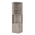 71" Light Gray Wood Corner Bar Cabinet With Two Doors