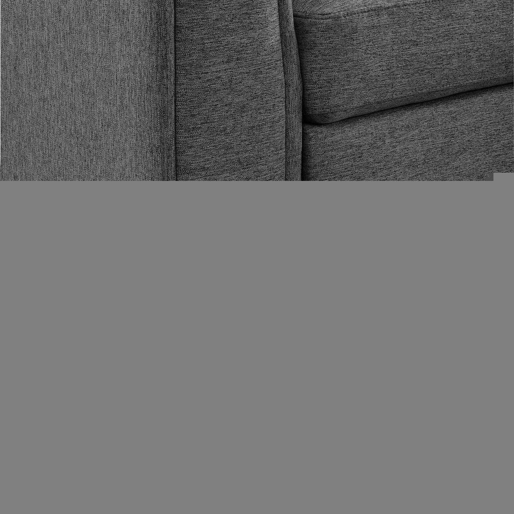 92" Dark Gray Polyester Blend Convertible Futon Sleeper Sofa With Black Legs