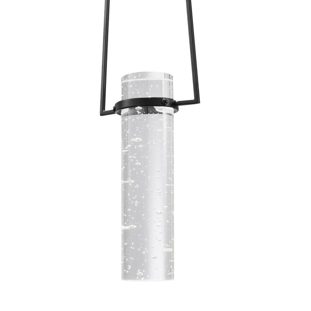 Black And Clear Transparent Metal LED Dimmable Chandelier With Clear Shades