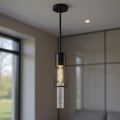 Black And Clear Transparent Metal LED Dimmable Chandelier With Clear Shades