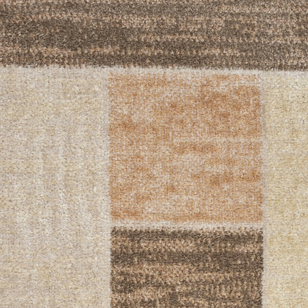 10' Beige Geometric Runner Rug
