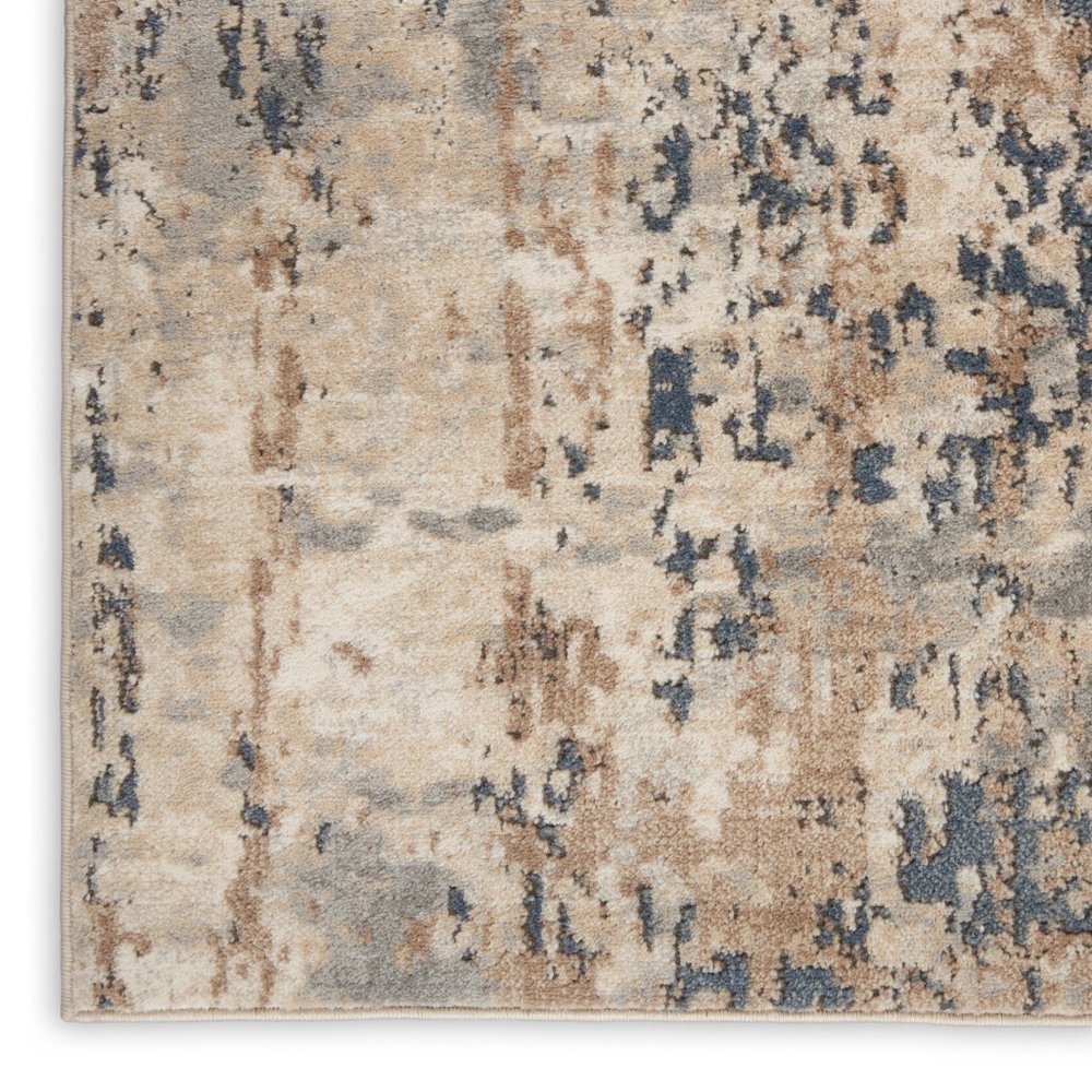 10' Beige and Gray Square Abstract Power Loom Area Rug