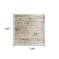 10' Beige and Gray Square Abstract Power Loom Area Rug