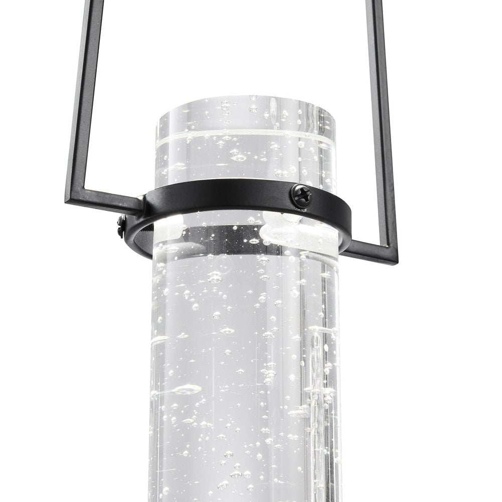 Black And Clear Three Light Metal Dimmable Smart Enabled Chandelier With Clear Shades