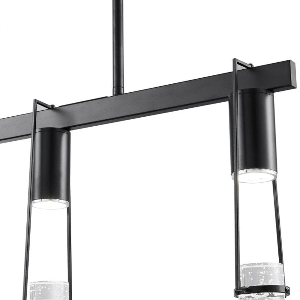 Black And Clear Three Light Metal Dimmable Smart Enabled Chandelier With Clear Shades