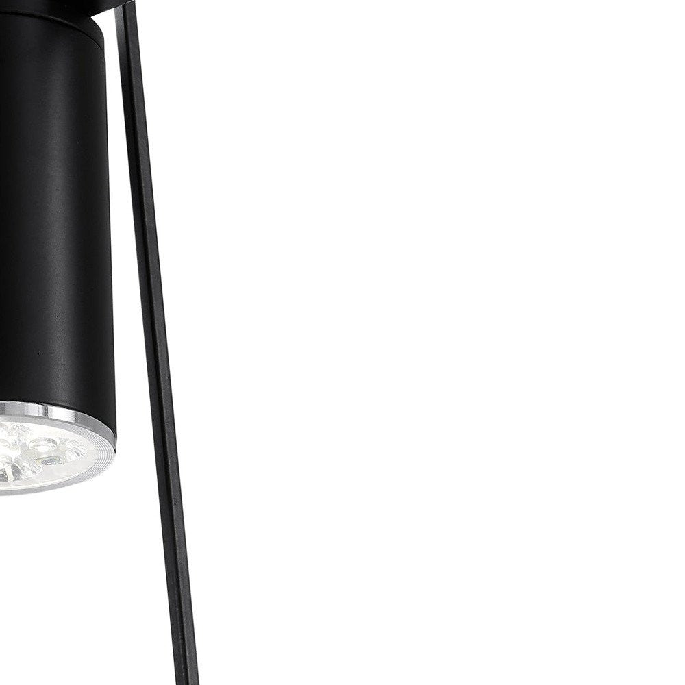 Black And Clear Five Light Metal Dimmable Smart Enabled Chandelier With Clear Shades
