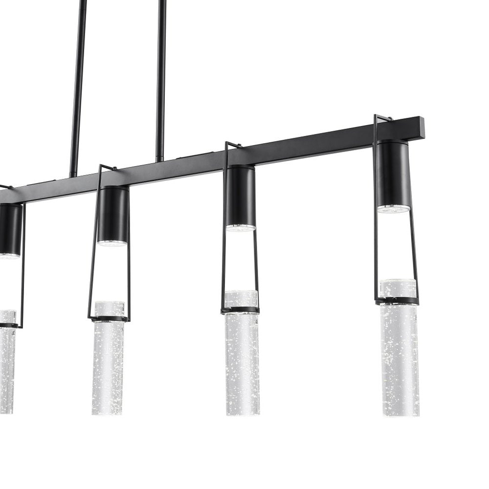 Black And Clear Five Light Metal Dimmable Smart Enabled Chandelier With Clear Shades
