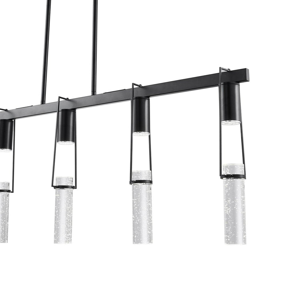 Black And Clear Five Light Metal Dimmable Smart Enabled Chandelier With Clear Shades
