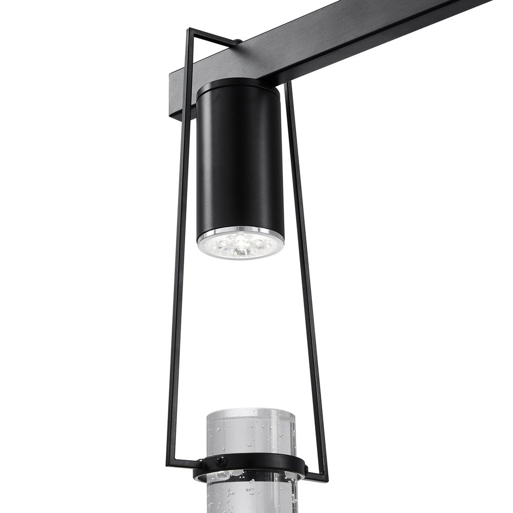 Black And Clear Five Light Metal Dimmable Smart Enabled Chandelier With Clear Shades