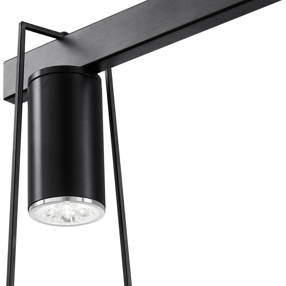 Black And Clear Five Light Metal Dimmable Smart Enabled Chandelier With Clear Shades
