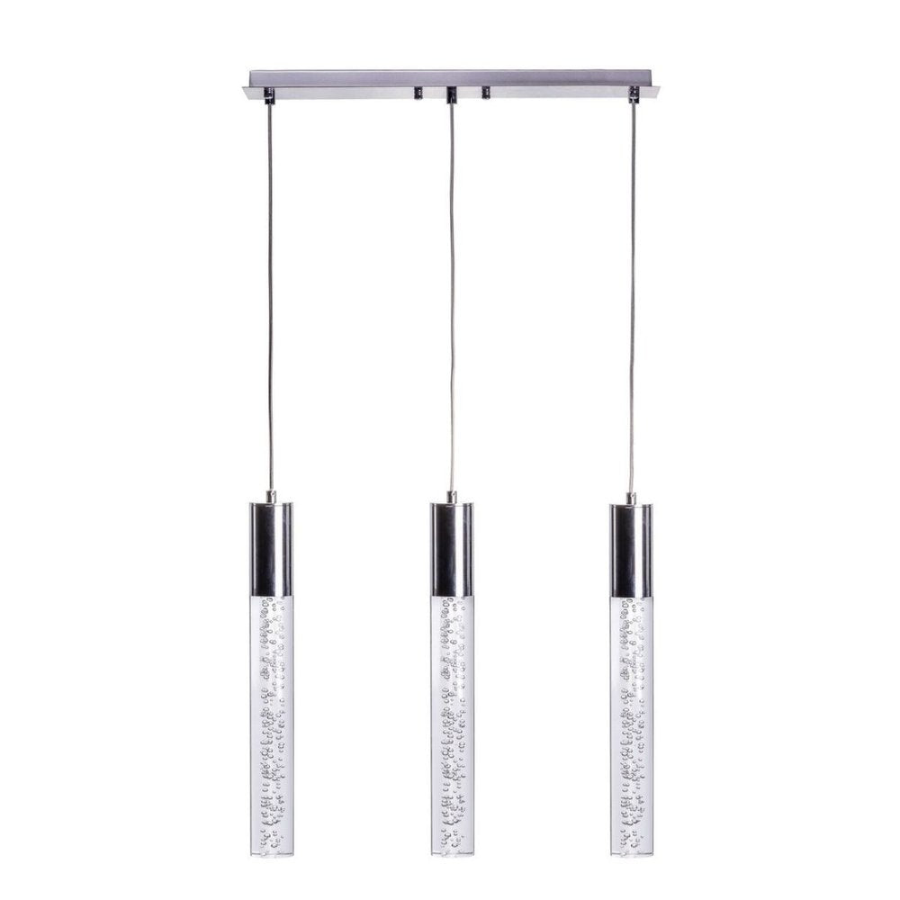 Black And Clear Three Light Transparent Metal Dimmable Smart Enabled Chandelier With Clear Shades