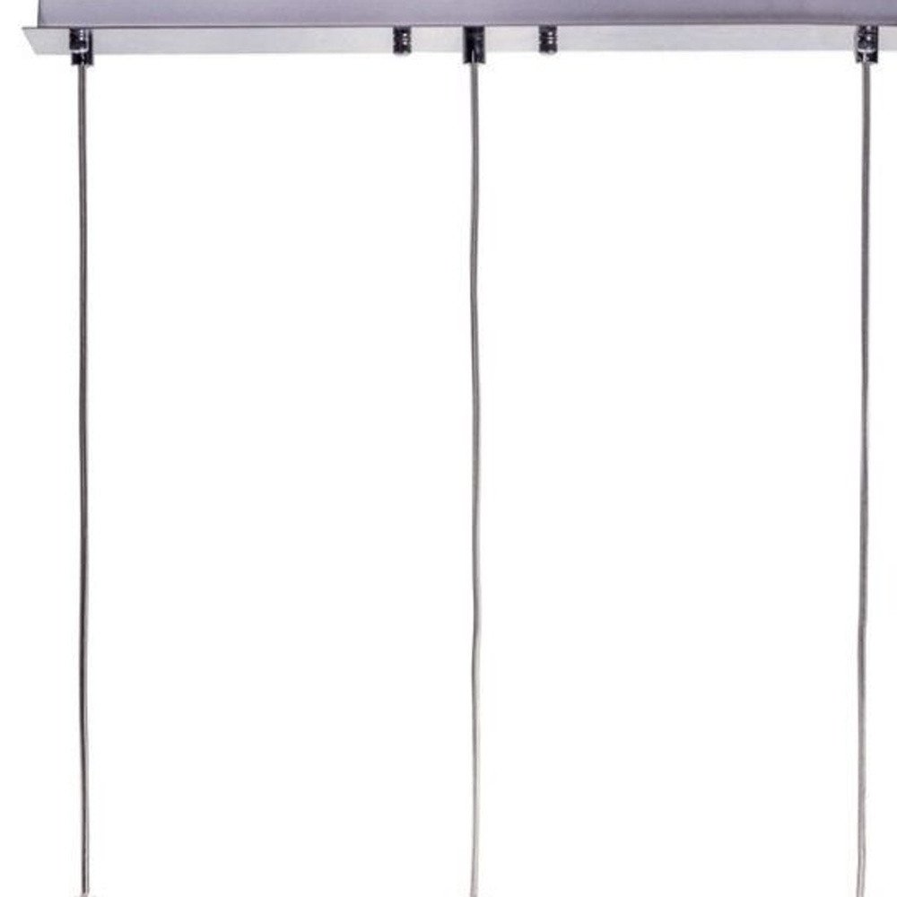 Black And Clear Three Light Transparent Metal Dimmable Smart Enabled Chandelier With Clear Shades