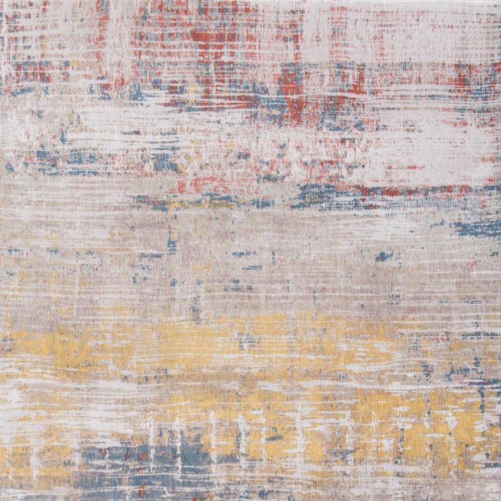 9' X 13' White Abstract Non Skid Area Rug