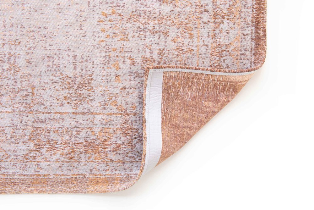 9' X 13' Orange And White Medallion ,Washable, Area Rug