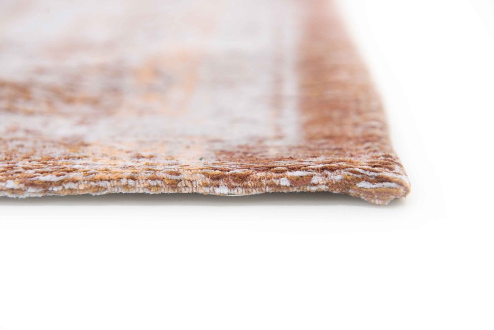9' X 13' Orange And White Medallion ,Washable, Area Rug