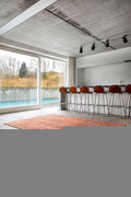 9' X 13' Orange Abstract Non Skid Area Rug