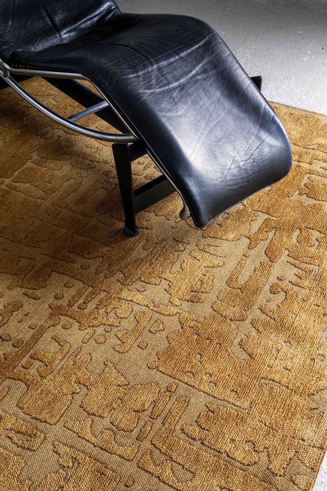 9' X 13' Yellow Abstract Non Skid Area Rug