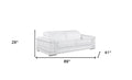 Two Piece White Genuine Leather Five Person Seating Set