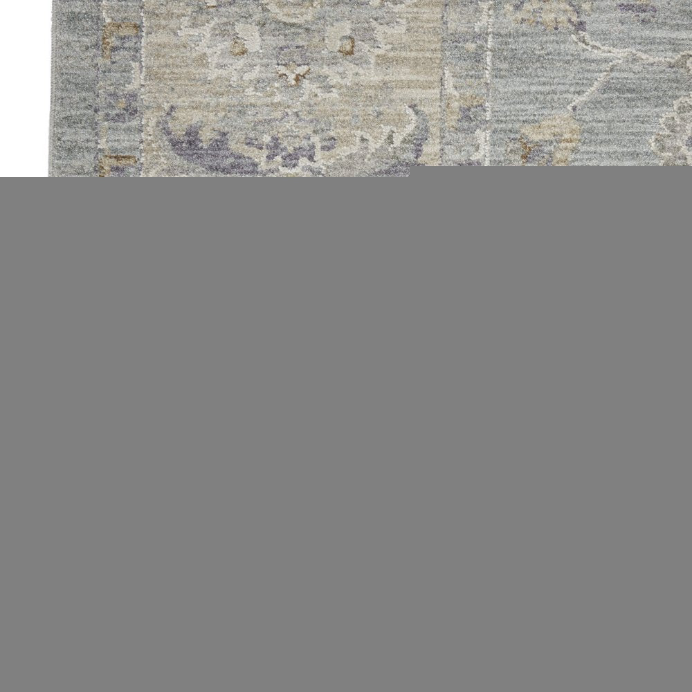 10' Blue Floral Runner Rug