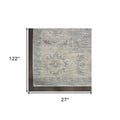 10' Blue Floral Runner Rug