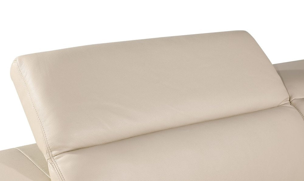 70" Beige And Gold Italian Leather Love Seat