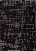 10' Black And Gray Abstract Washable Runner Rug