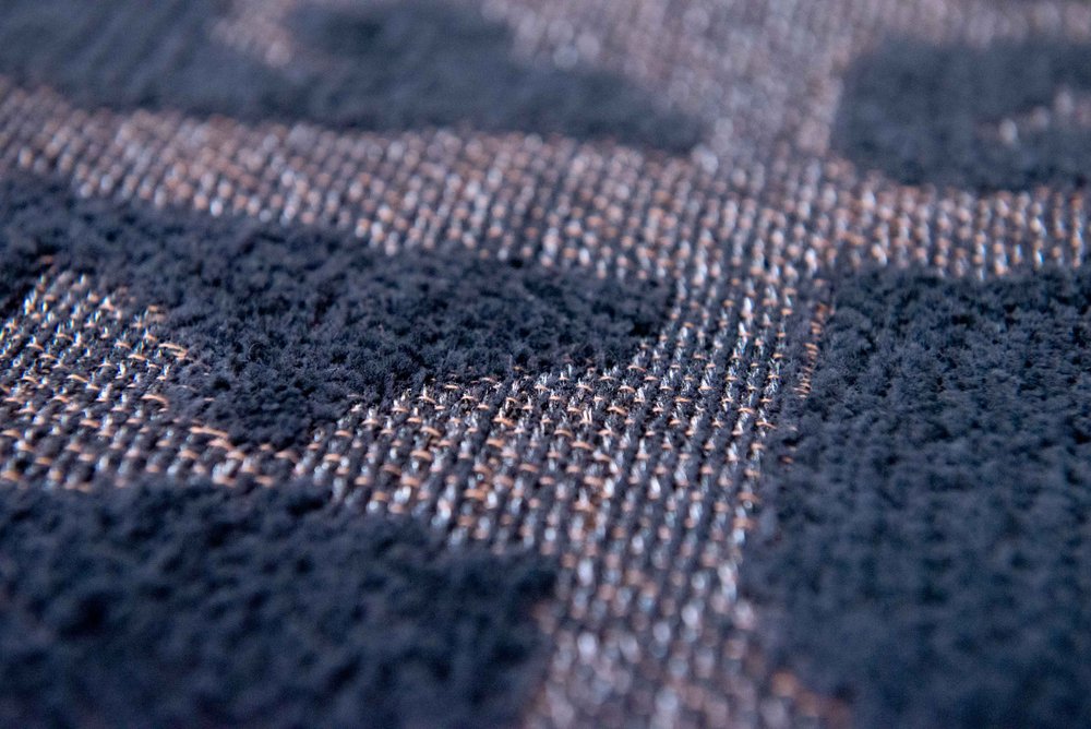 10' Black And Gray Abstract Washable Runner Rug