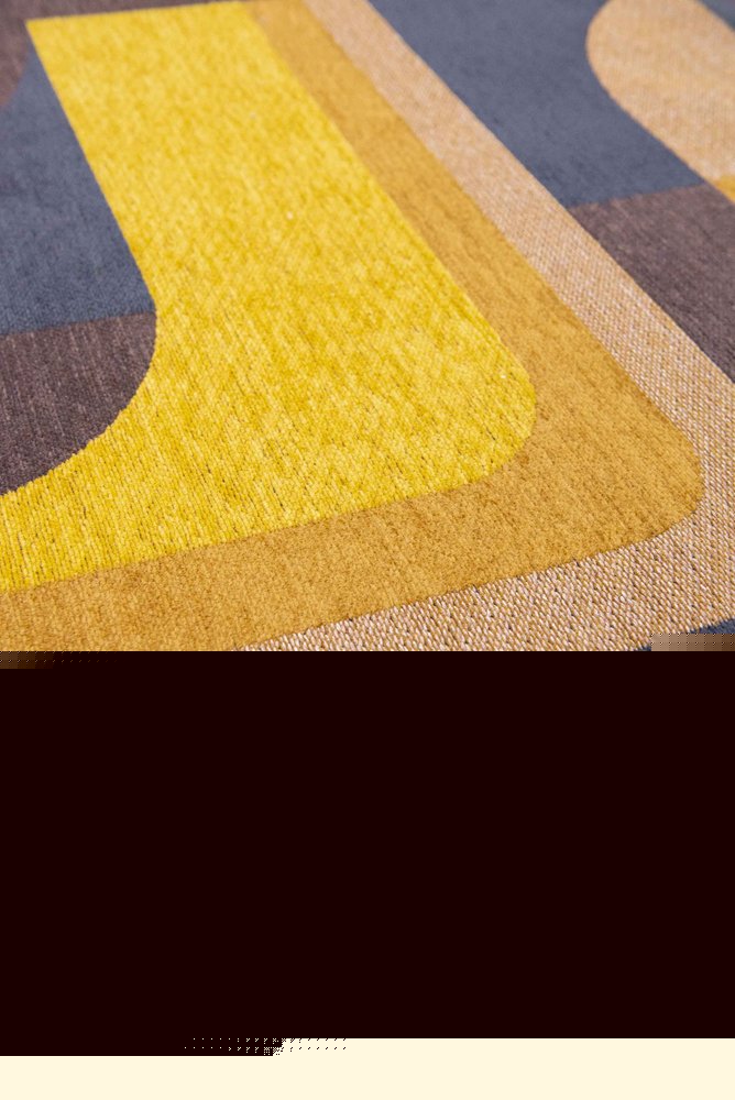 10' Black And Yellow Geometric Washable Runner Rug