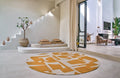 9' X 13' Yellow And White Geometric Washable Area Rug