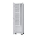 20" White and Black Wood Accent Cabinet With Two Doors