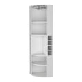 71" White Wood Corner Bar Cabinet