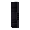 71" Black Wood Corner Bar Cabinet