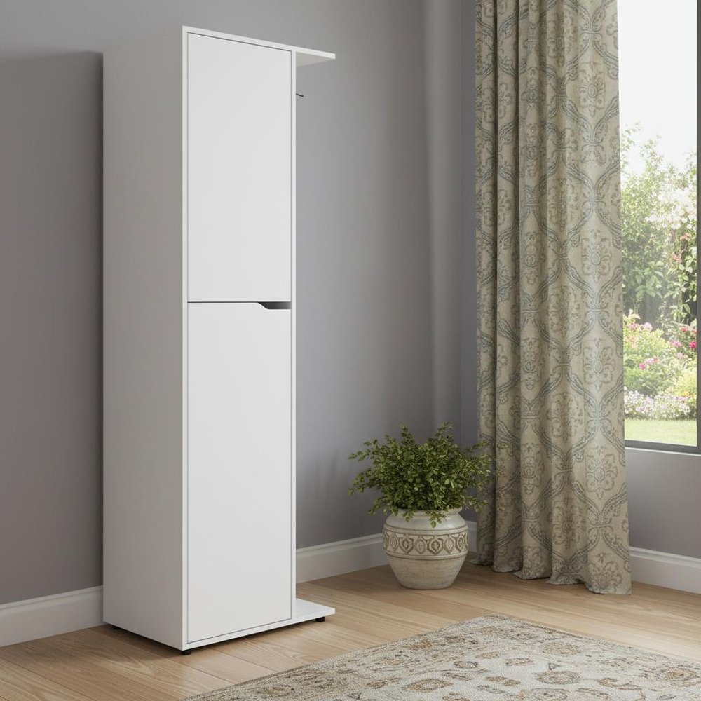 71" White Wood Accent Cabinet With Two Doors