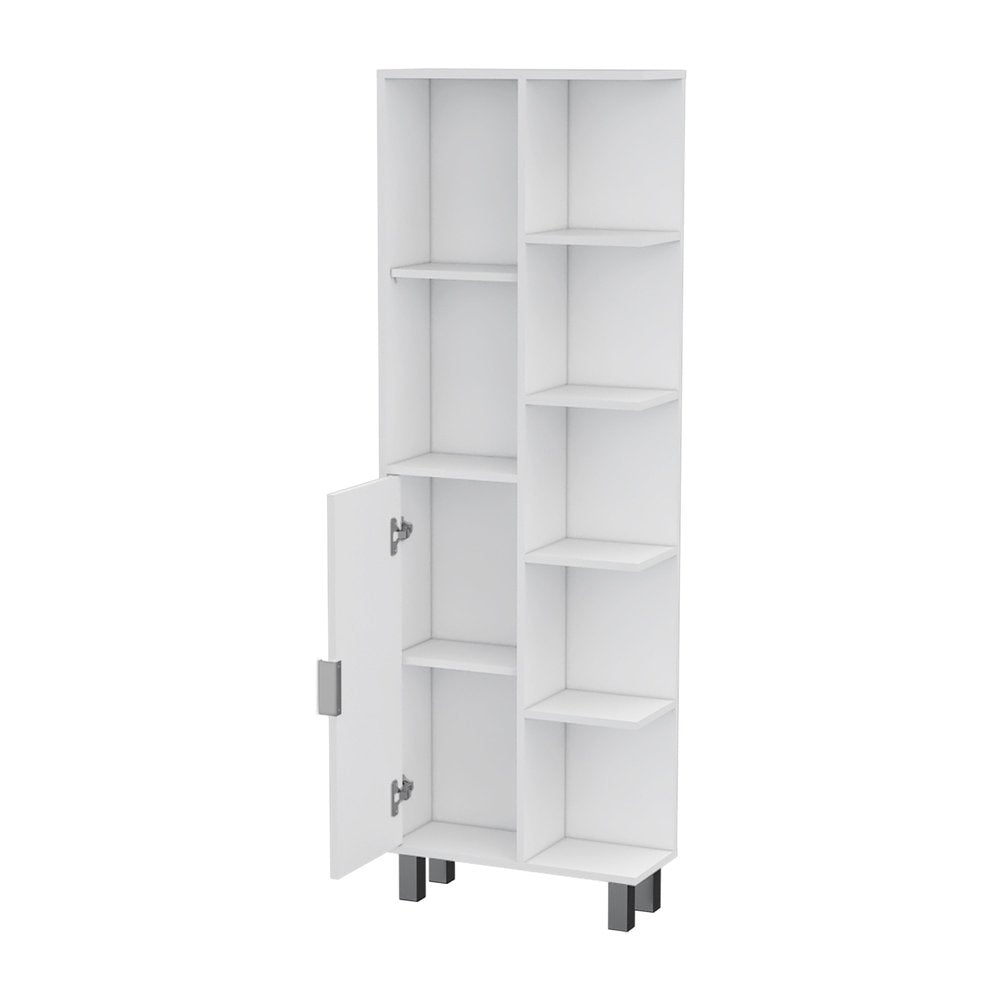 63" White Wood Accent Cabinet With Single Door