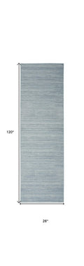10' Aqua Abstract Washable Runner Rug