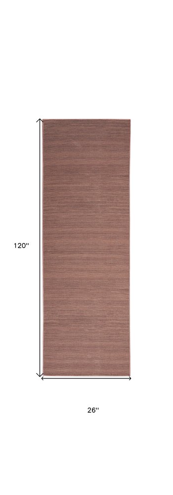 10' Brown Abstract Washable Runner Rug