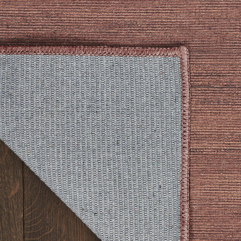 10' Brown Abstract Washable Runner Rug