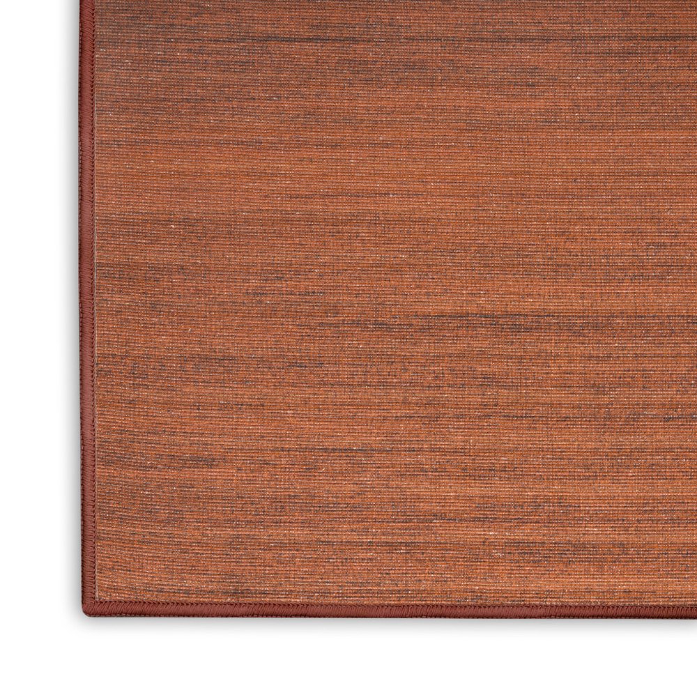 10' Brick Red Abstract Washable Runner Rug